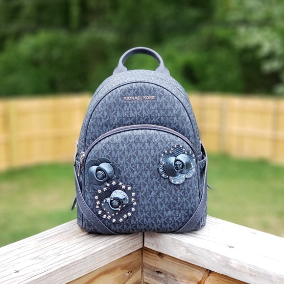 Michael Kors Handbags - Michael Kors Abbey MD Floral Backpack Blue